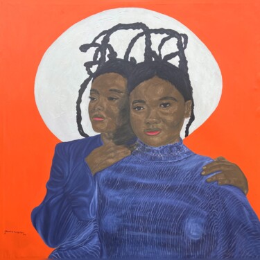 Painting titled "Sisterhood" by Timothy Olaniyi, Original Artwork, Acrylic