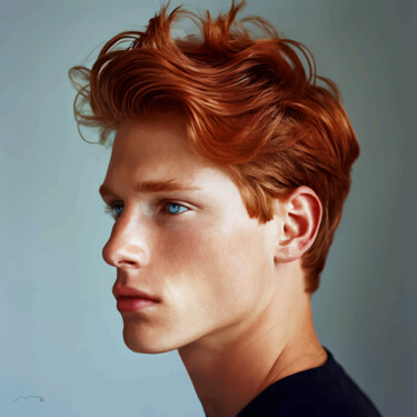 数字艺术 标题为“Portrait Red Haired…” 由Marco Victorino, 原创艺术品, AI生成的图像