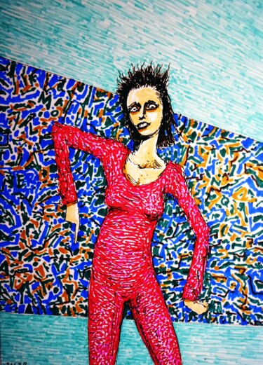 Drawing titled "Museum community - 6" by Milto Sideris, Original Artwork, Marker