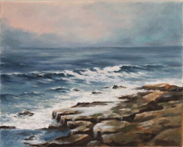 Peinture intitulée "Seashore in winter" par Igor Makeev, Œuvre d'art originale, Huile