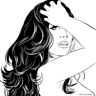 black and white sensual4 数字艺术 标题为“black and white sen…” 由Thierry Beaudenon, 原创艺术品, 数字油画