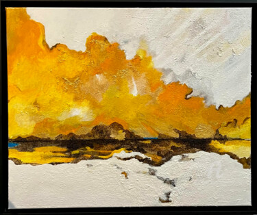 Peinture intitulée "Nuages au crépuscule" par Emma Lapassouze, Œuvre d'art originale, Acrylique Monté sur Châssis en bois