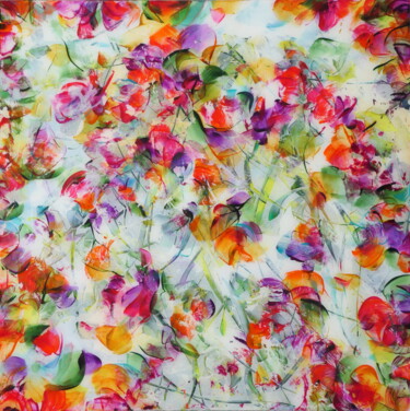 Peinture intitulée "Le temps des cerises" par Helene Fuhs, Œuvre d'art originale, Acrylique Monté sur Châssis en bois