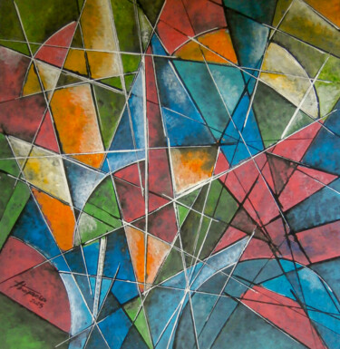 绘画 标题为“Abstrato cubista-JA…” 由Antonio Guimaraes, 原创艺术品, 丙烯