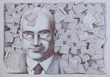 图画 标题为“Noted Bulgarian” 由Milto Sideris, 原创艺术品, 圆珠笔