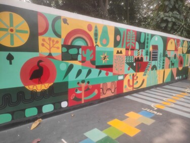 摄影 标题为“Abstract Wall Artwo…” 由Avik Chakravorty, 原创艺术品, 数码摄影