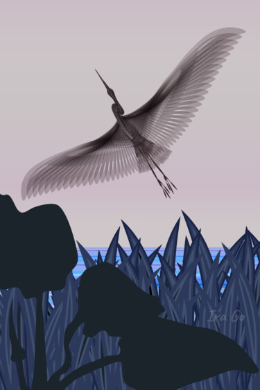 "Grey Heron Takes Fl…" başlıklı Dijital Sanat Ирина Рыжкова (Ira Go) tarafından, Orijinal sanat, Dijital Resim