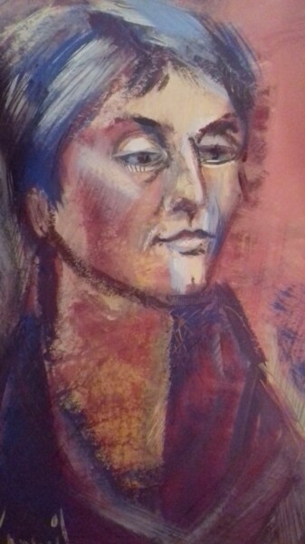 绘画 标题为“Portrait of a thoug…” 由Svetlana Faminova, 原创艺术品, 丙烯