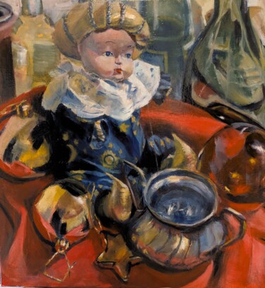 「Stilleben mit einer…」というタイトルの絵画 Anton Kによって, オリジナルのアートワーク, オイル