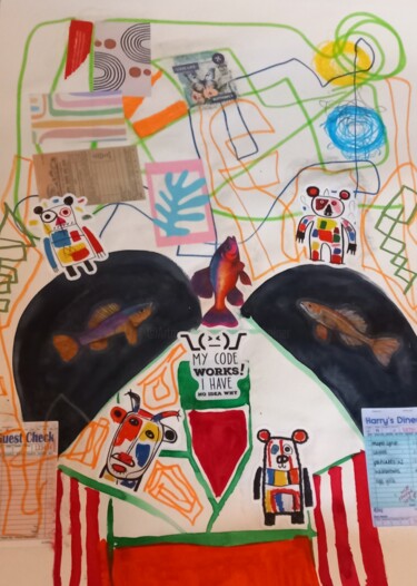 Collages getiteld "Catalonie 2" door Ronnie Kolner, Origineel Kunstwerk, Collages