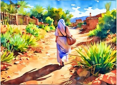 Arts numériques intitulée "Woman in Morocco" par Phil Dynan, Œuvre d'art originale, Travail numérique 2D