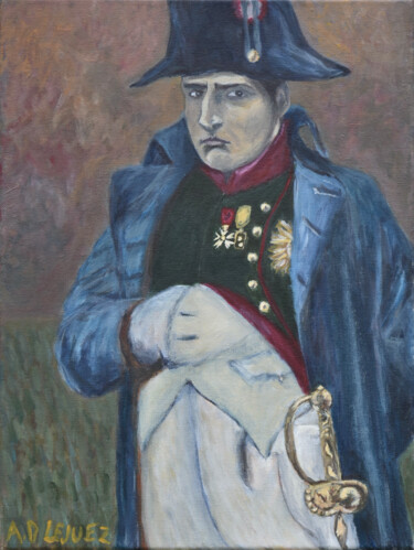 绘画 标题为“Portrait de Napoléon” 由Alexandre David Lejuez, 原创艺术品, 丙烯 安装在木质担架架上