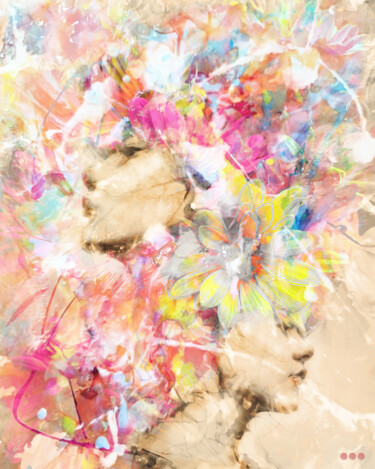 Inner bloom ••• Painting titled "Inner bloom •••" by Bérénice Teneur (Elweiiiss), Original Artwork, Acrylic