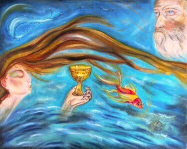 Peinture intitulée "L’eau" par Anne Brigaud, Œuvre d'art originale, Pastel