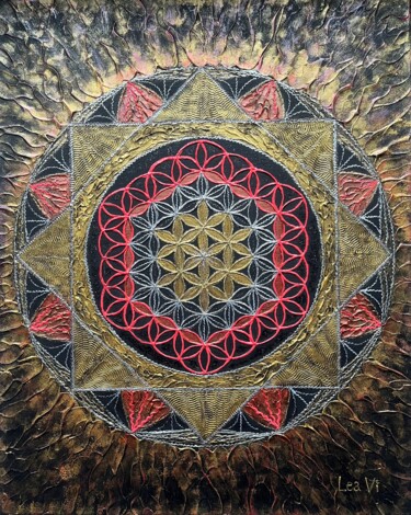 绘画 标题为“Mandala is the Flow…” 由Léa Vi, 原创艺术品, 丙烯 安装在木质担架架上