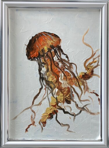 绘画 标题为“Jelly fish.” 由Vita Schagen, 原创艺术品, 油 安装在纸板上