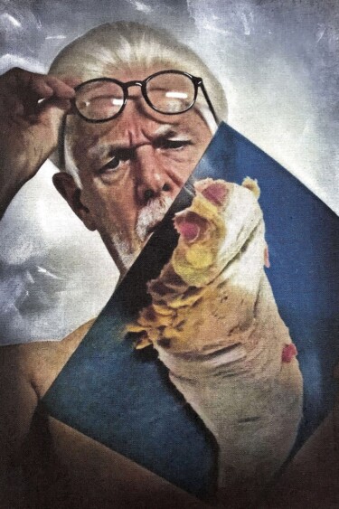 绘画 标题为“Self-portrait exami…” 由Wilf Tilley, 原创艺术品, 油 安装在artwork_cat.上