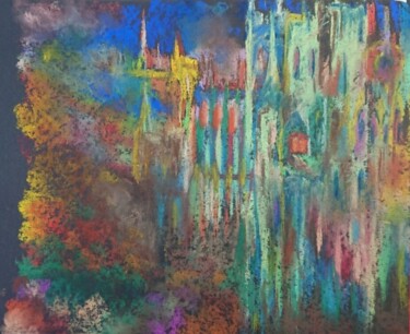 Dessin intitulée "Cathédrale" par Jean-Louis Maurer, Œuvre d'art originale, Pastel