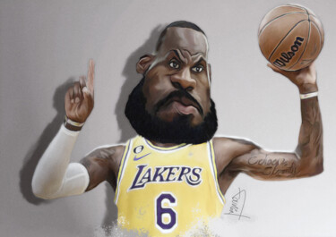 Цифровое искусство под названием "lebron James" - Michel Fourgon, Подлинное произведение искусства, Цифровая живопись
