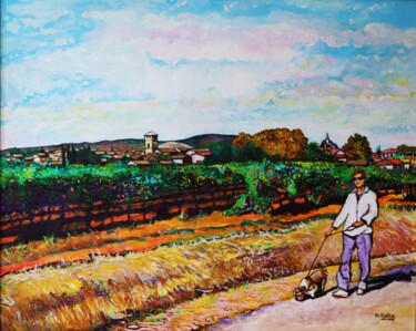 Peinture intitulée "Villeneuve-lès-Magu…" par Jean-Louis Martinez, Œuvre d'art originale, Acrylique Monté sur Châssis en bois