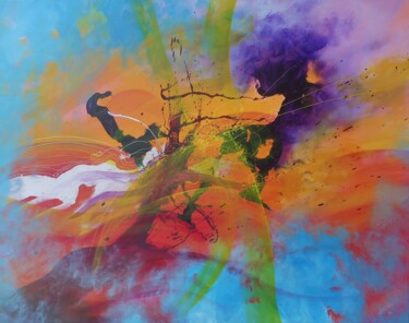 Schilderij getiteld "sans titre A" door Pascal Vandel, Origineel Kunstwerk, Acryl Gemonteerd op Frame voor houten brancard