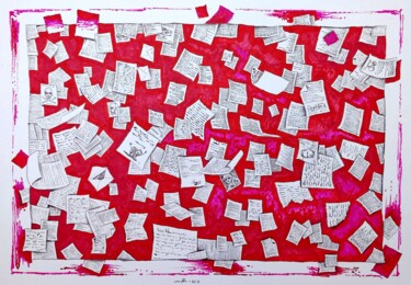 图画 标题为“Old-fashioned notes…” 由Milto Sideris, 原创艺术品, 圆珠笔