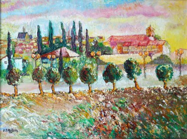 Peinture intitulée "Le Grand Jardin de…" par Jean-Louis Martinez, Œuvre d'art originale, Huile Monté sur Châssis en bois