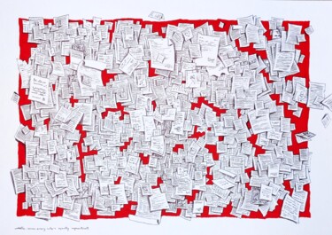 Drawing titled "Every note's equall…" by Milto Sideris, Original Artwork, Ballpoint pen