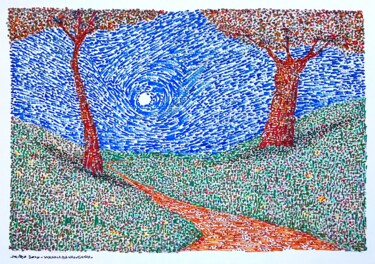 제목이 "WannabeVanGogh"인 그림 Milto Sideris로, 원작, 마커