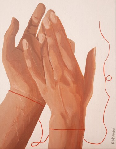 Schilderij getiteld "CONEXÃO" door Ana Noronha, Origineel Kunstwerk, Acryl Gemonteerd op Frame voor houten brancard