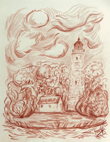 图画 标题为“Lighthouse days.” 由Victoria General, 原创艺术品, 铅笔