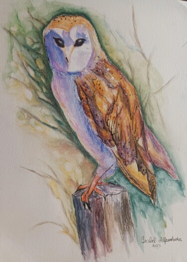 Painting titled "Mocho I" by Isabel Alfarrobinha, Original Artwork, Watercolor