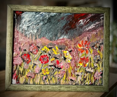 Peinture intitulée "heures sombres" par Val' Sagnier, Œuvre d'art originale, Acrylique Monté sur Châssis en bois