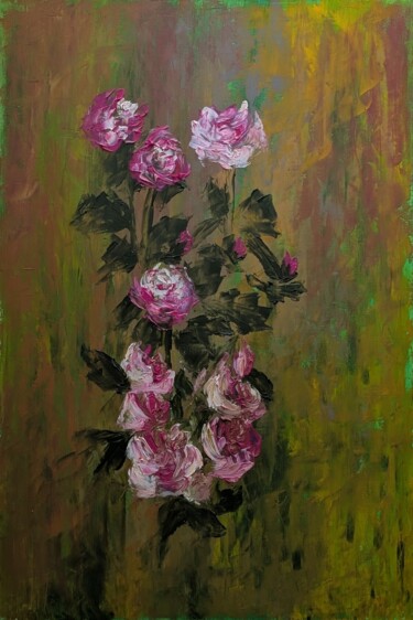 Pittura intitolato "Bed of roses" da Graziana Checchia Pantaleone, Opera d'arte originale, Olio