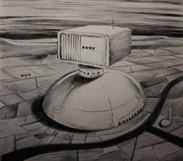 제목이 "Abandoned Radio-fac…"인 그림 Milto Sideris로, 원작, 볼펜
