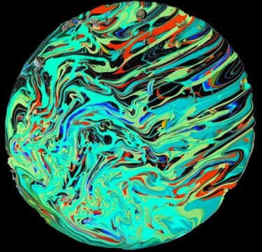 Peinture intitulée "Turquoise" par Saskia Hartog (Femme Caméléon), Œuvre d'art originale, Acrylique