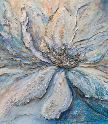 Painting titled "Airy Flower, Abstra…" by Tatiana Yakunina (TatianaYK), Original Artwork, Acrylic Mounted on Wood Stretcher…