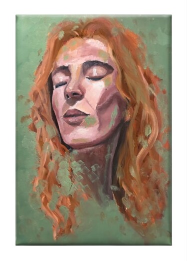 Junge Frau im Sonnenlicht - Acryl und Öl auf Papier, 2024 Painting titled "Junge Frau im Sonne…" by Nicole Lindecke, Original Artwork, Oil