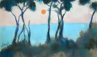 图画 标题为“Bord de mer et pins” 由Ivan Calatayud, 原创艺术品, 孔戴