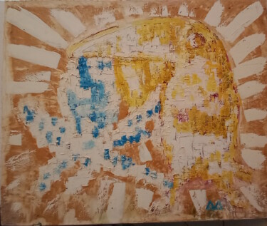 Peinture intitulée "Chardon et l'oiseau" par Alexandrine Van Duijn, Œuvre d'art originale, Huile