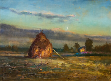 Pintura titulada "Вечер" por Andrei Iakovlev, Obra de arte original, Oleo