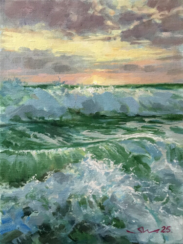 Painting titled "Everything will cal…" by Nickolay Shamanov, Original Artwork, Oil