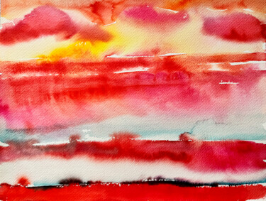 The Trace of Sunset 绘画 标题为“The Trace of Sunset” 由Victoria Romanenko, 原创艺术品, 水彩