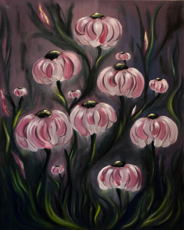 Painting titled "Шелест" by Ol Ga Kornus, Original Artwork, Oil Mounted on Wood Stretcher frame