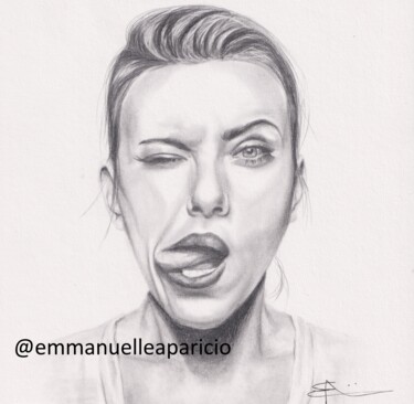 Disegno intitolato "Langue" da Emmanuelle Aparicio, Opera d'arte originale, Matite colorate
