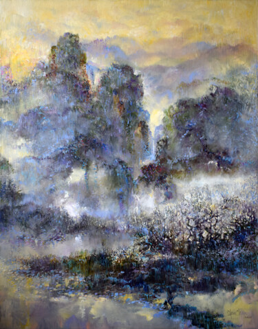 Painting titled "La Valée" by Sik Kyin Chan, Original Artwork, Oil