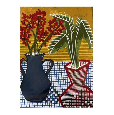 Pintura intitulada "Dois Vasos" por Ike Ferreira, Obras de arte originais, Acrílico
