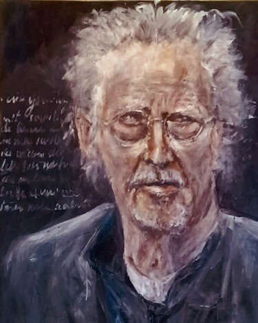 绘画 标题为“Peter Handke” 由Walter Schauer (Walter Carl Schauer), 原创艺术品, 丙烯 安装在木质担架架上