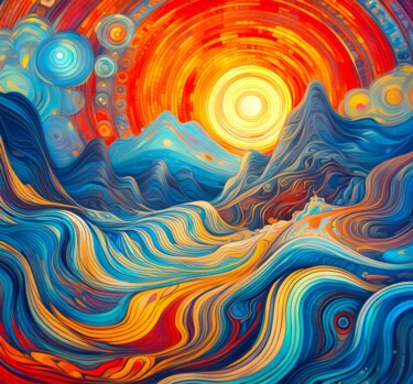 Painting titled "Evening" by Sandeep Kumar Mishra, Original Artwork, Watercolor