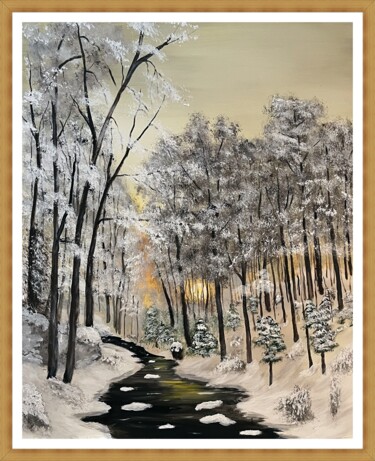 Painting titled "Fekete patak" by Endre Szalontai, Original Artwork, Acrylic
